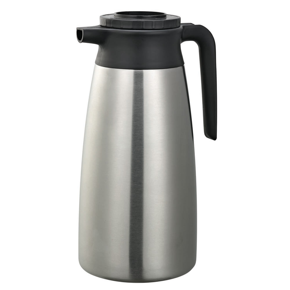 Service Ideas 64 1/5 oz Vacuum Carafe w/ Brew Thru Lid & Stainless Liner - Stainless Steel (SHS19T)