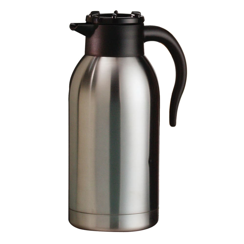 Service Ideas 2 liter Vacuum Carafe w/ Brew Thru Lid & Stainless Liner - Brushed Stainless (SJB20S)