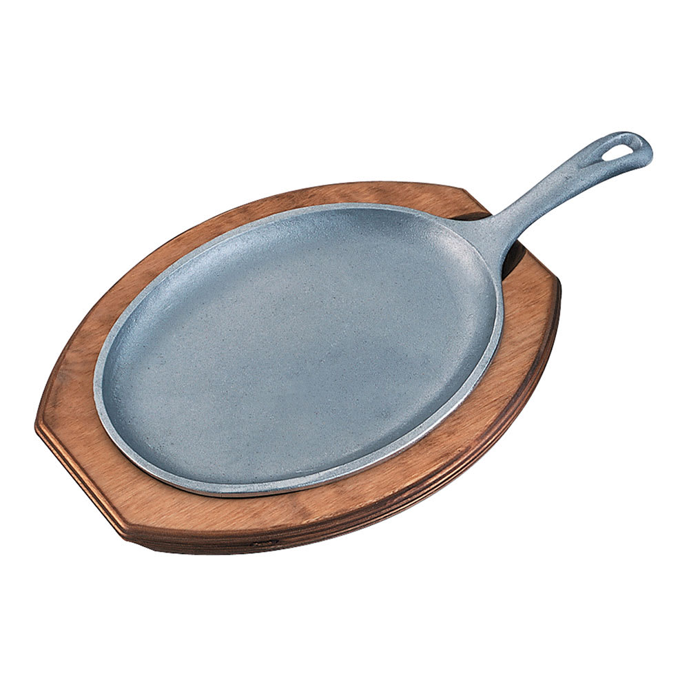 Service Ideas 9" Fajita Skillet & Underliner Set w/ 5" Handle, Birchwood (SK107BHC)