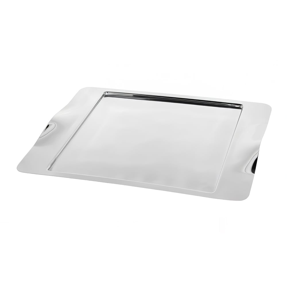 Service Ideas Rectangular Tray w/ Contoured Handles, 16 1/2 x 13 1/2", Stainless, Mirror Finish (SM-43)
