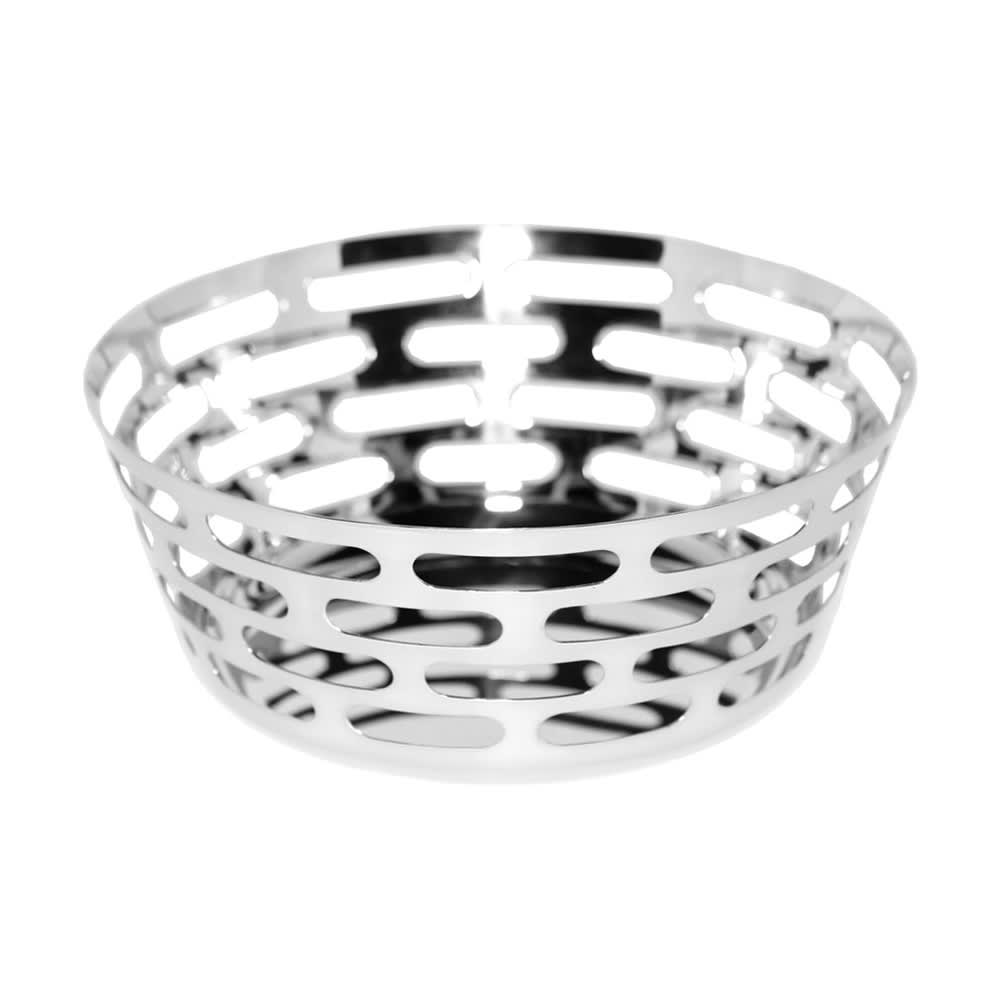 Service Ideas 9" Round Bread Basket, Stainless w/ Mirror Finish (SM-64)