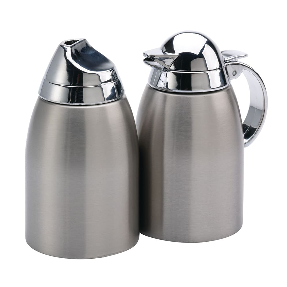 Service Ideas 8 oz Creamer & Sugar Set - Brushed Stainless Steel, Silver (SSC85)
