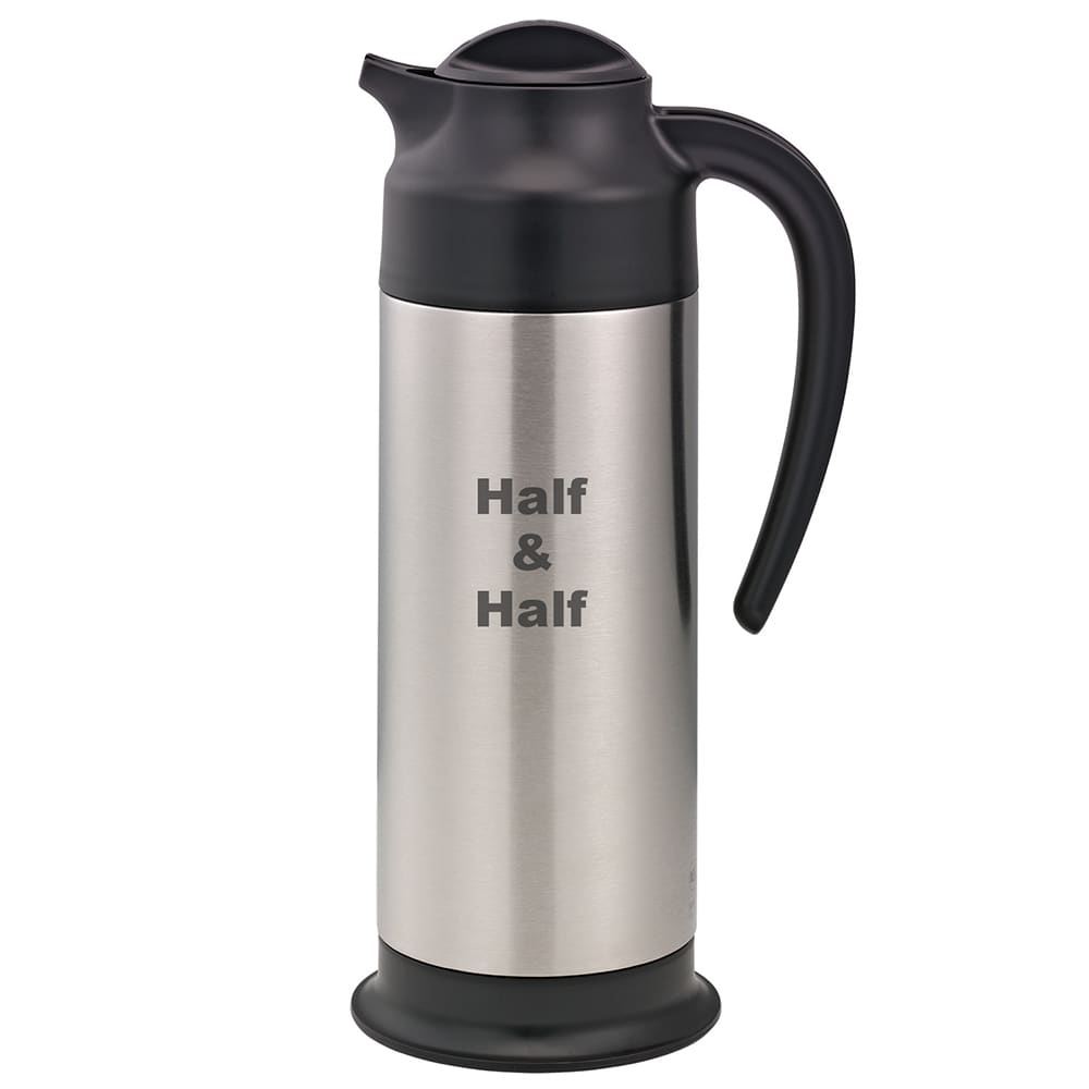 Service Ideas 1 liter Vacuum Carafe w/ Screw On Lid & Stainless Liner - Brushed Stainless (SSN100HHET)