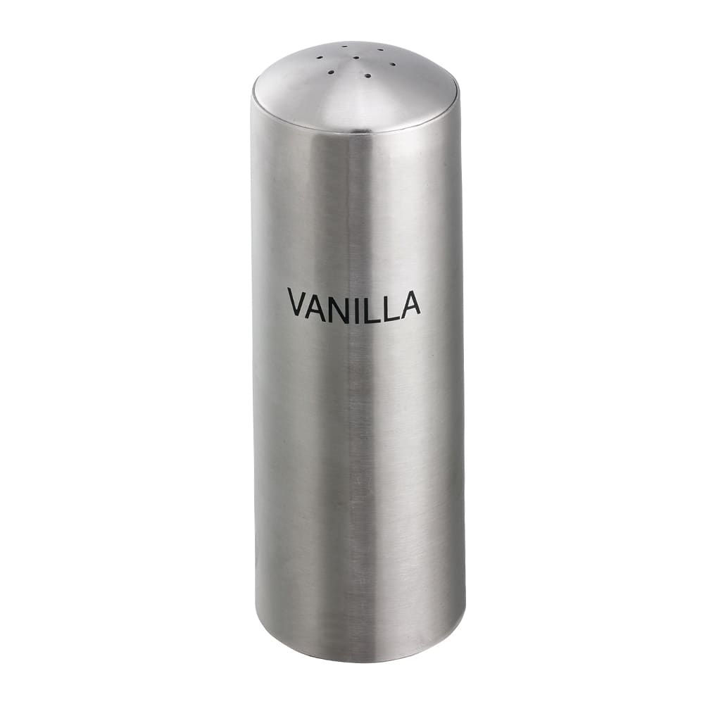 Service Ideas 7 Hole Condiment Shaker w/ Vanilla Imprint, Stainless (STC7VANILLA)