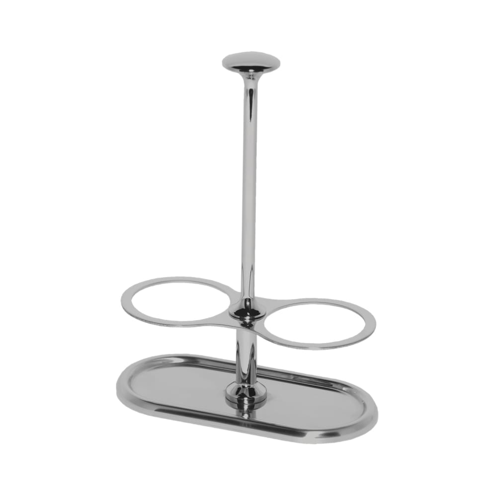 Service Ideas 2 Compartment Rectangular Condiment Caddy - Stainless Steel (STOH2V2)