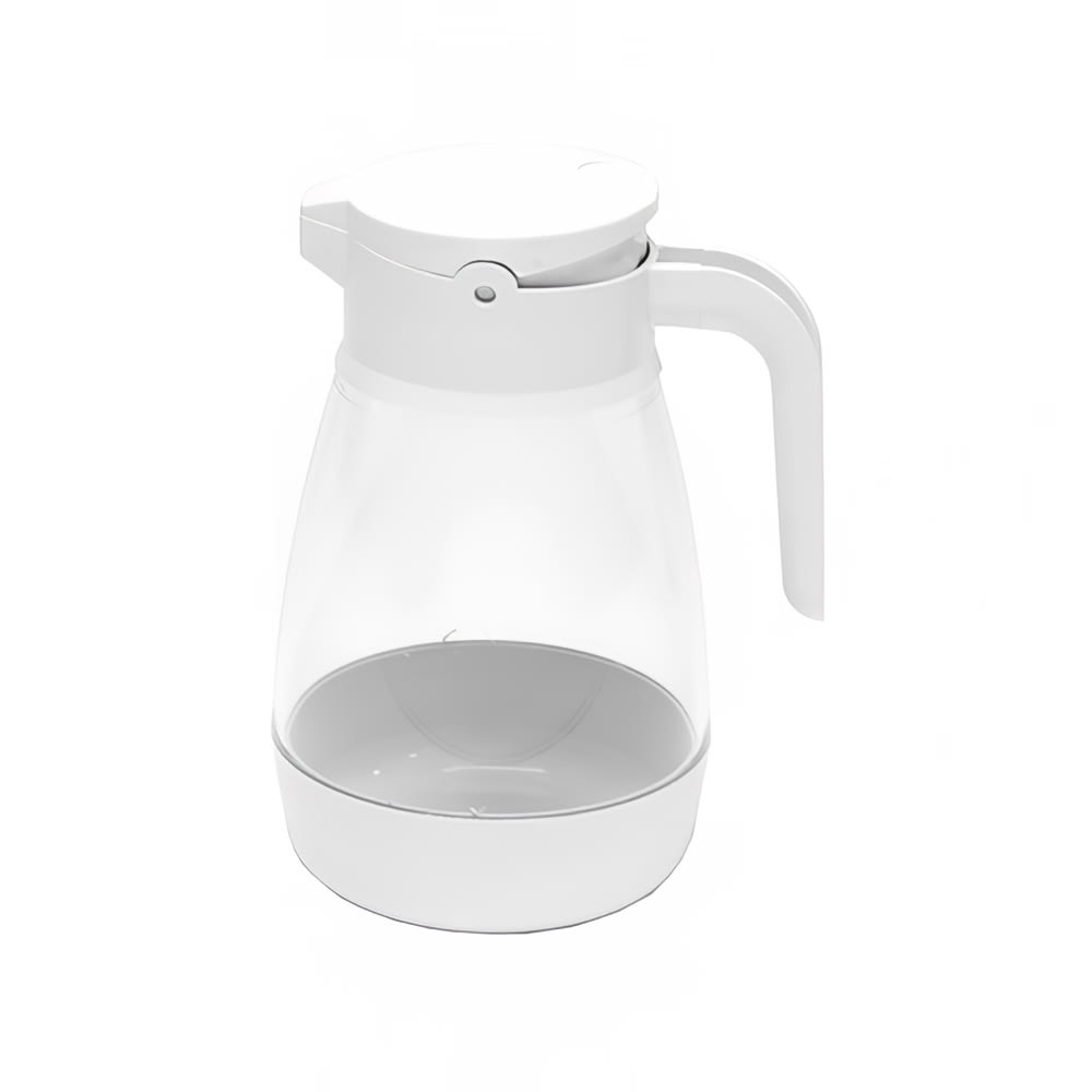 Service Ideas 16-oz Syrup Saver™ Cylindrical Dripcut Server - Plastic, White Plastic Top (SY916WH)