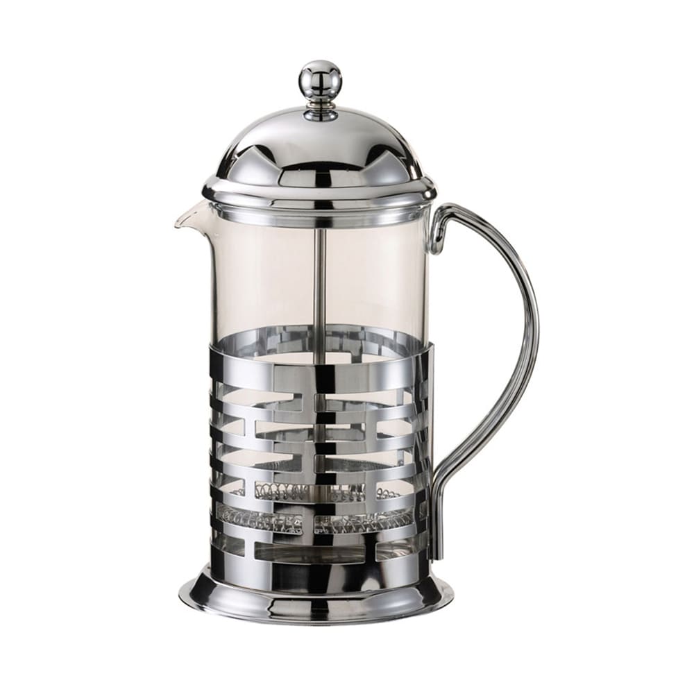 Service Ideas 11 4/5 oz French Press - Stainless Steel Frame, Glass Liner (T277B)