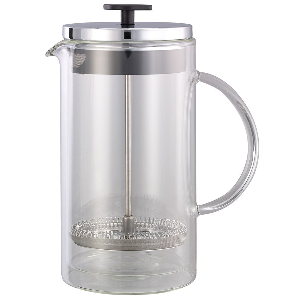 Service Ideas 33 4/5 oz French Press - Glass Liner, Chrome Lid (T899SR)