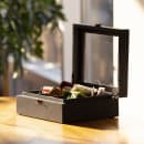 Service Ideas Tea Box w/ 6 Compartments, 8 1/4 x 7 1/4", Beechwood (TB006) thumbnail 3