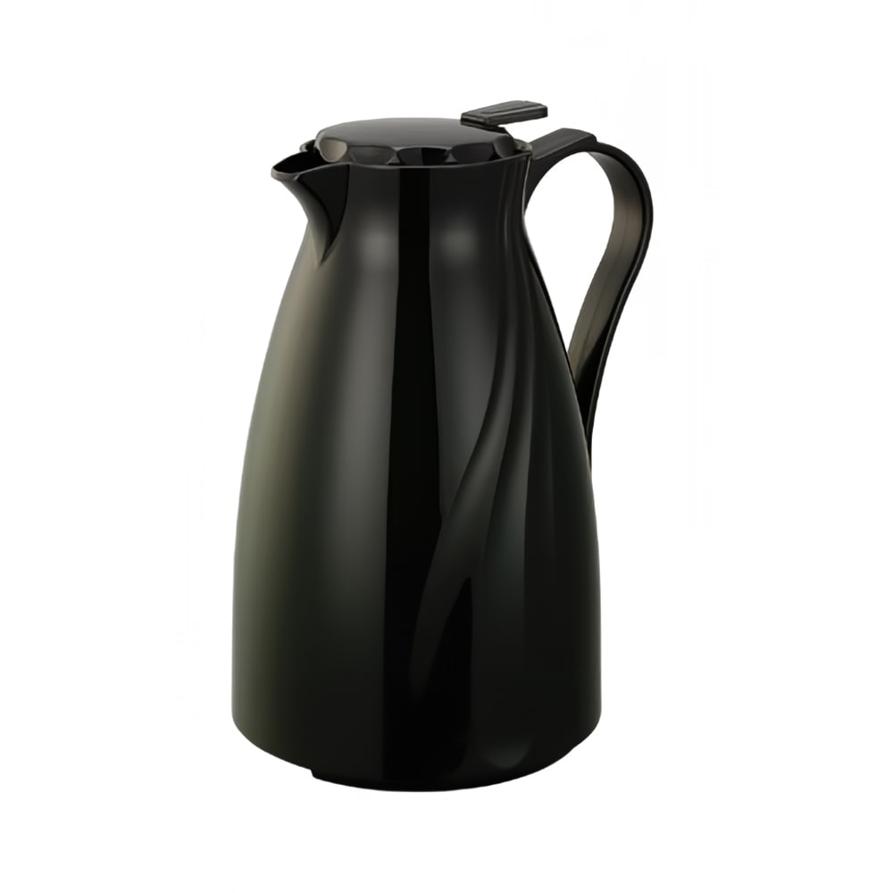 Service Ideas 67 7/10 oz Twist N’ Serv™ Carafe w/ Push Button Lid - Plastic, Black (TNSPB2BL)