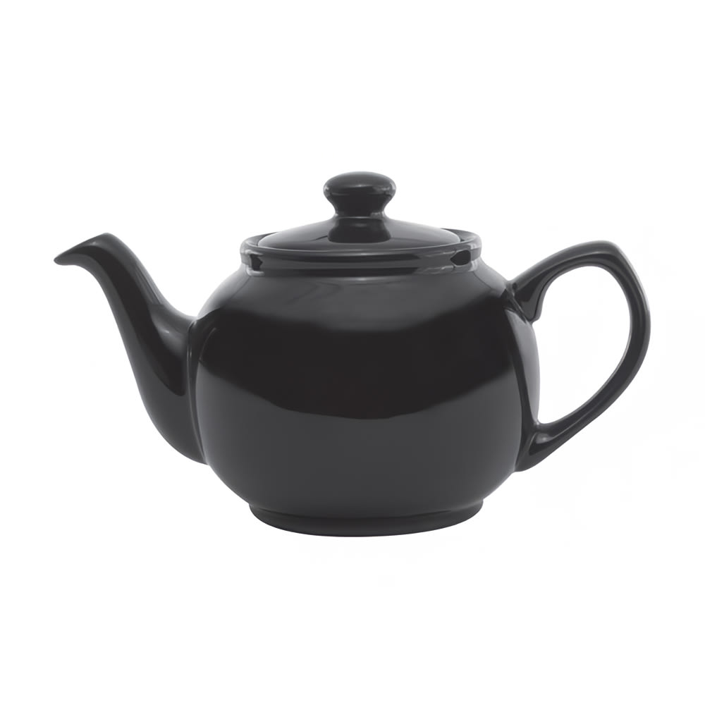 Service Ideas 16-oz English-Style Teapot, Black Ceramic (TPCE16BL)
