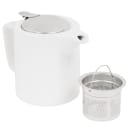 Service Ideas 16 oz Washington-Style Teapot w/ Lid & Infuser Basket, White (TPCW16WH) thumbnail 2