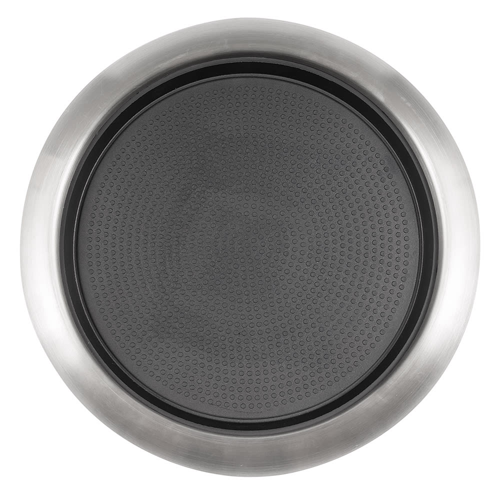 Service Ideas 11" Non-Slip Tray w/ Rubber Insert, Molded Grips, Stainless (TR119RI)