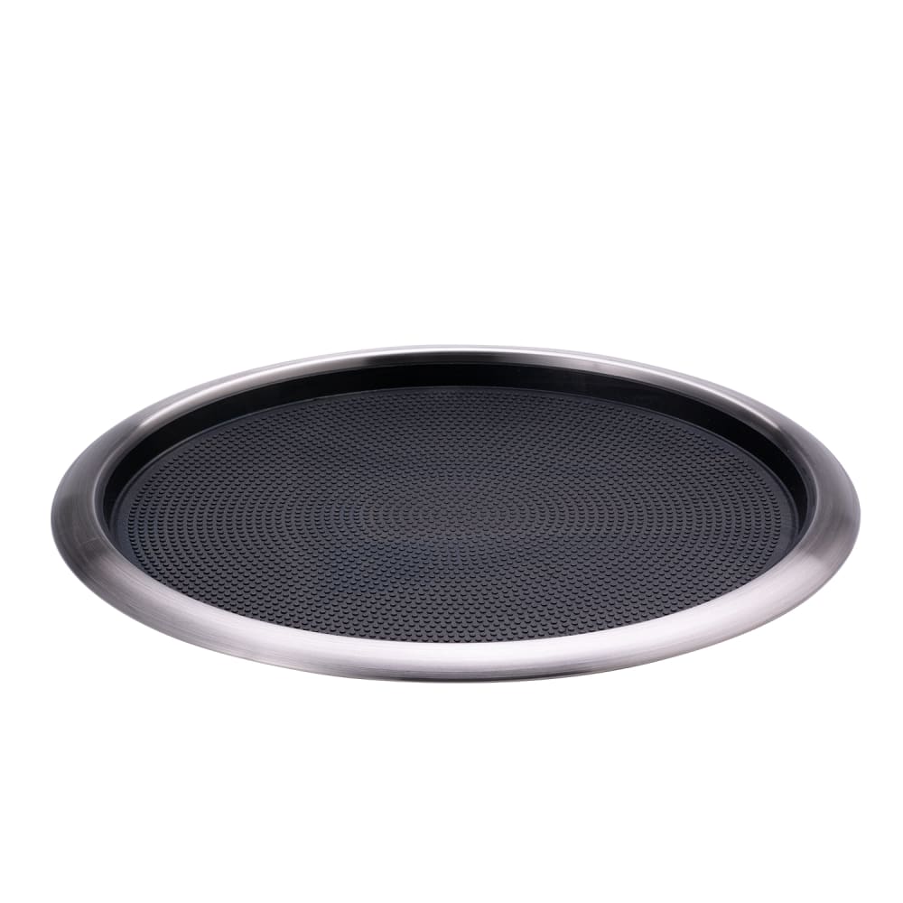 Service Ideas 16" Non-Slip Tray w/ Removable Rubber Insert, Stainless (TR1614RI)
