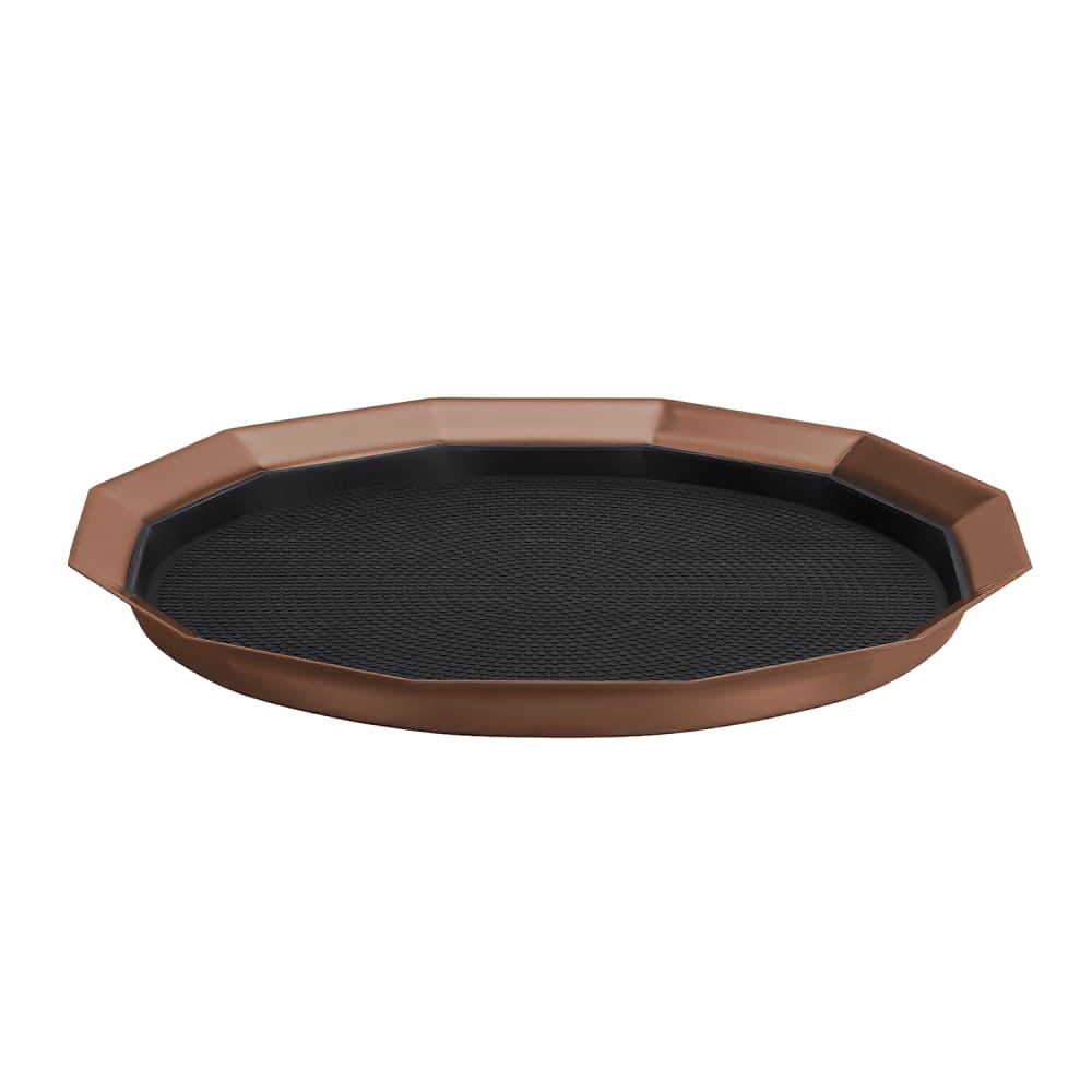 Service Ideas 14" Non-Slip Tray w/ Removable Rubber Insert, Stainless Steel, Rose Gold (TRPN1412RIBSRG)