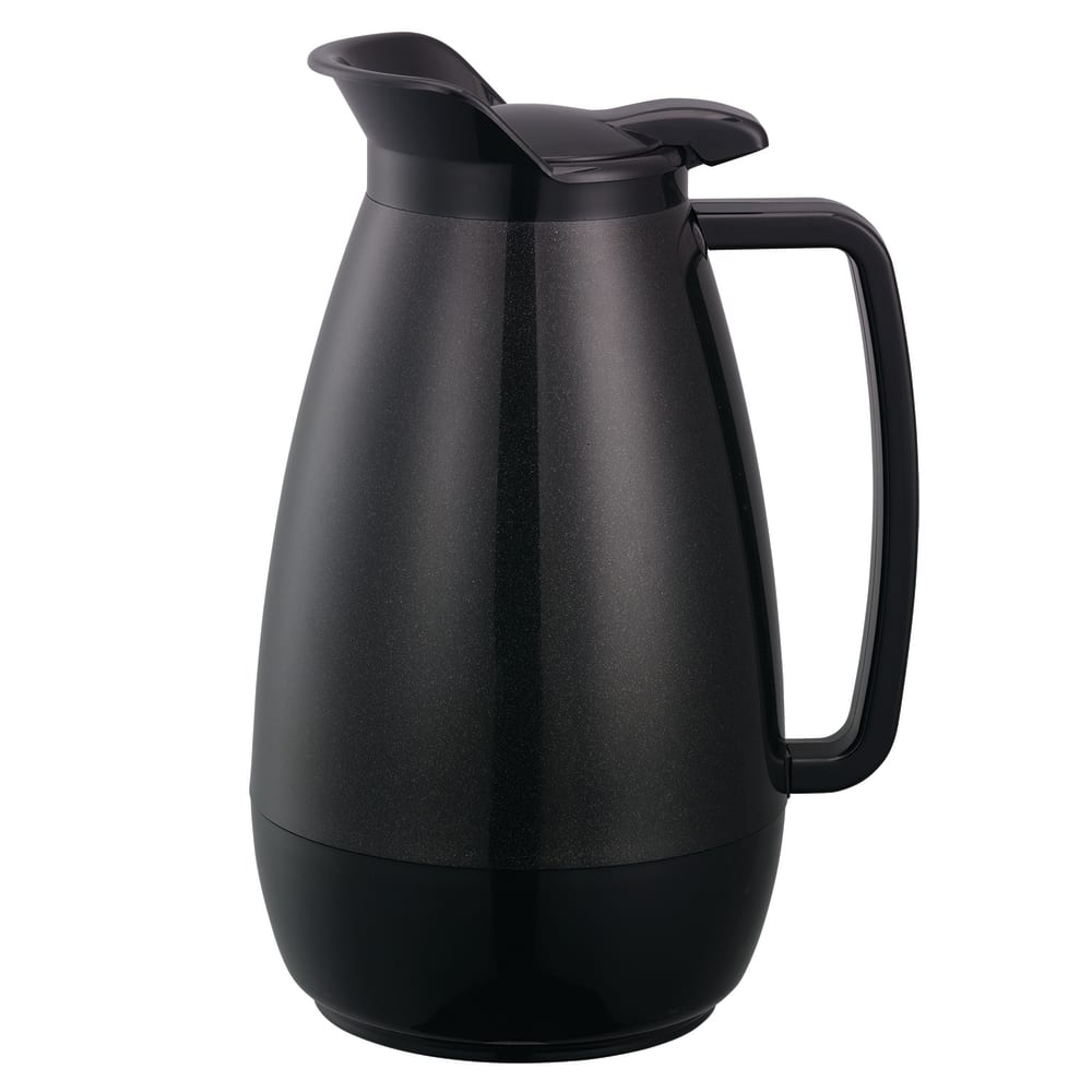 Service Ideas 1 liter Coffee Server w/ Flip Top, Smooth Body, Black (TS101BL)