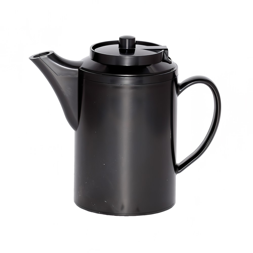 Service Ideas 16 oz Dripless Teapot w/ Baffled Spout, Self-Locking Lid, Black (TS612BL)