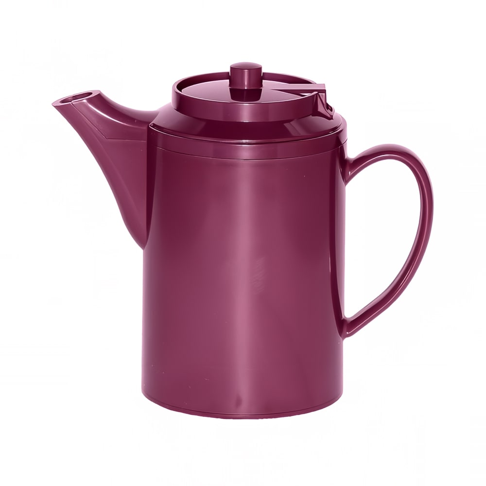 Service Ideas 16 oz Dripless Teapot w/ Baffled Spout, Self-Locking Lid, Burgundy (TS612BU)