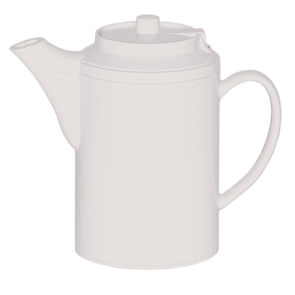 Service Ideas 16 oz Dripless Teapot w/ Baffled Spout, Self-Locking Lid, White (TS612WH)