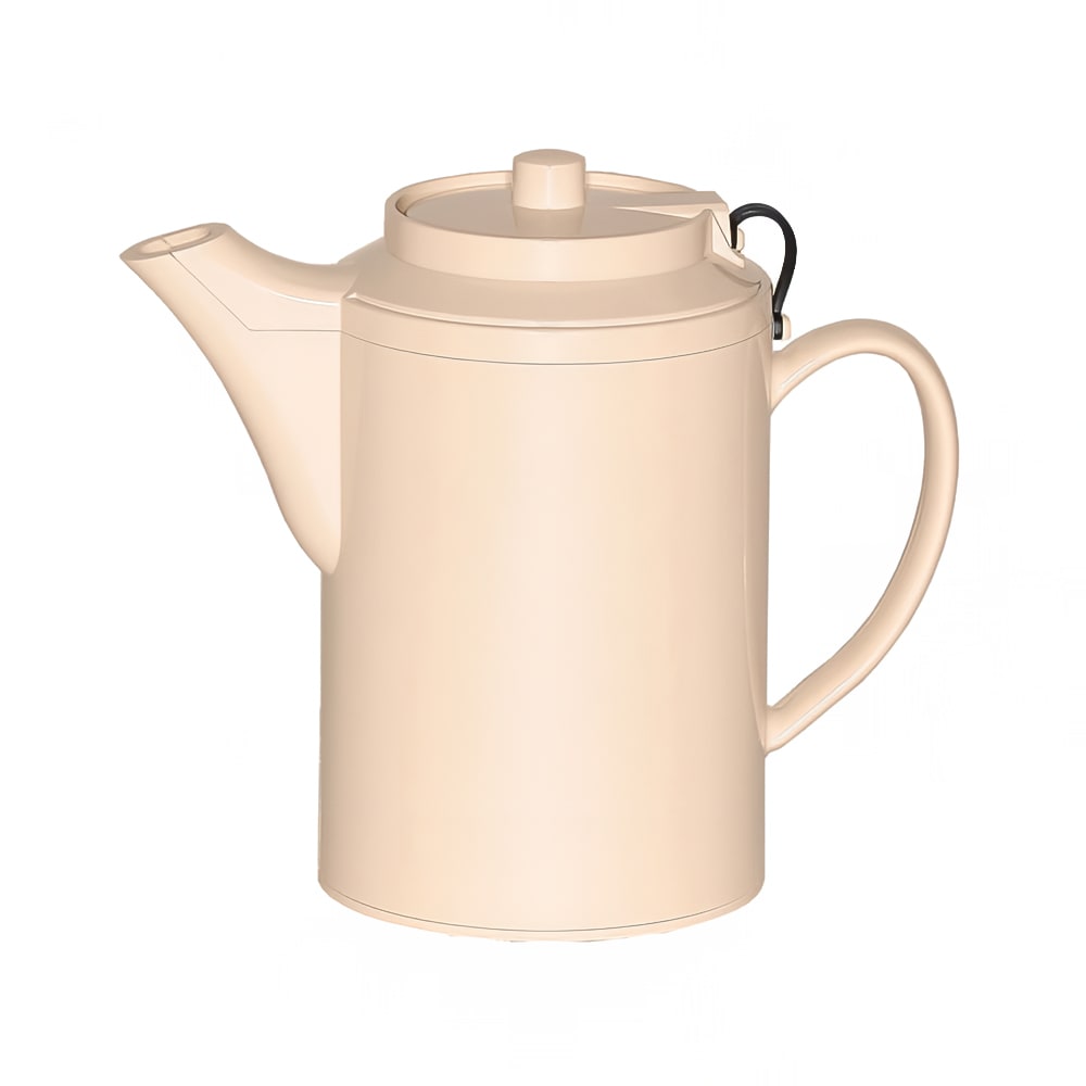Service Ideas 16 oz Dripless Teapot w/ Tether, Baffled Spout, Almond (TST612AL)