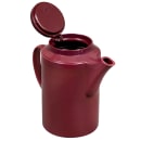 Service Ideas 16 oz Dripless Teapot w/ Tether, Baffled Spout, Burgundy (TST612BU) thumbnail 2