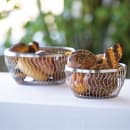 Service Ideas 7" Round Wire Basket, Wavy, Brushed Stainless (WBRW7BS) thumbnail 2