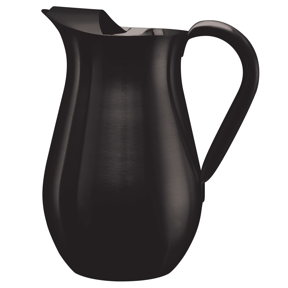 Service Ideas 67 3/5 oz Stainless Steel Pitcher w/ Ice Guard, Black Onyx (WPB2BSBX)