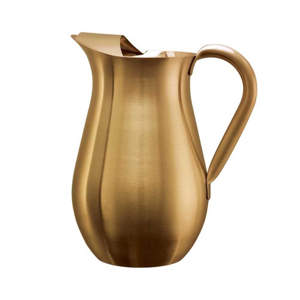 Service Ideas 67 3/5 oz Stainless Steel Pitcher w/ Ice Guard, Vintage Gold (WPB2BSVG)