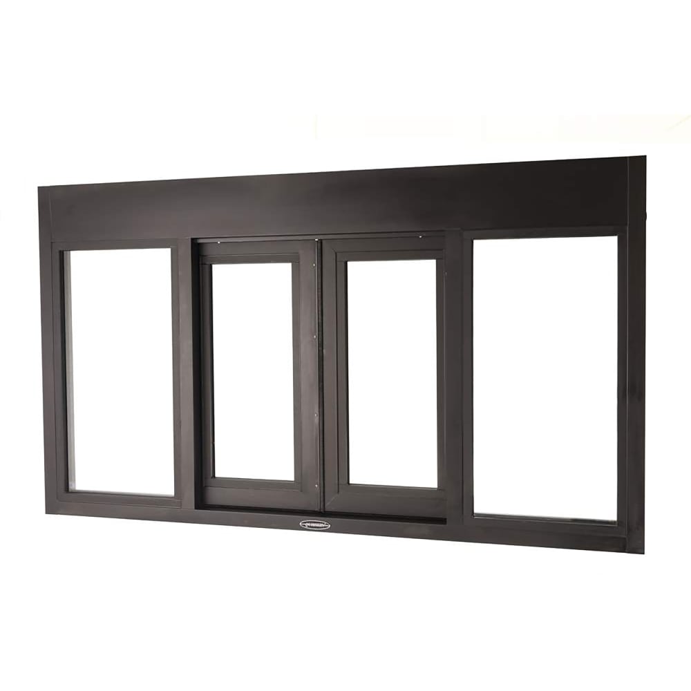 QuikServ BP-7241E 72"W x 41"H Dark Bronze Bi-Parting Electric Drive-Thru Window