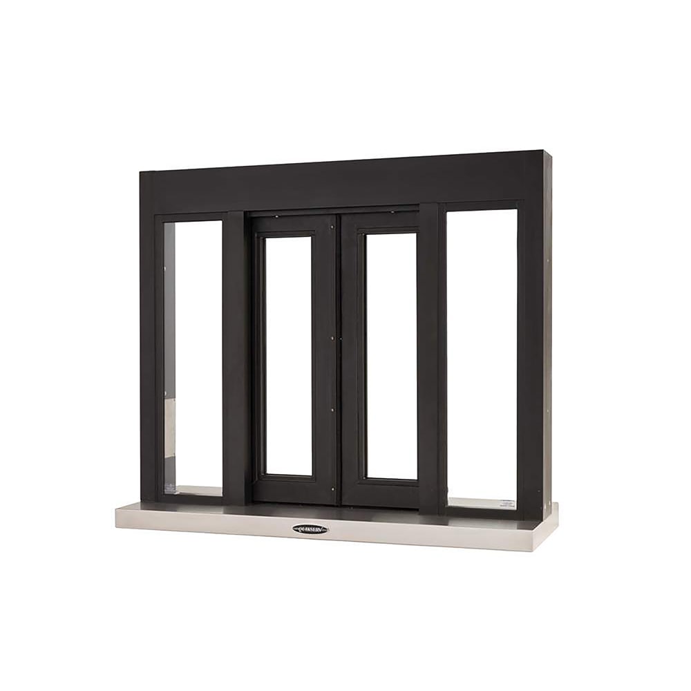 QuikServ BPSC-4236 42"W x 36"H Dark Bronze Bi-Parting Manual Drive-Thru Window