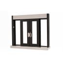 QuikServ BPSC-4236 42"W x 36"H Dark Bronze Bi-Parting Manual Drive-Thru Window thumbnail 2