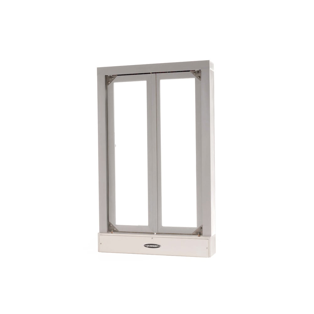 QuikServ CM-1 24"W x 38 1/2"H Clear Aluminum Bi-Folding Manual Drive-Thru Window