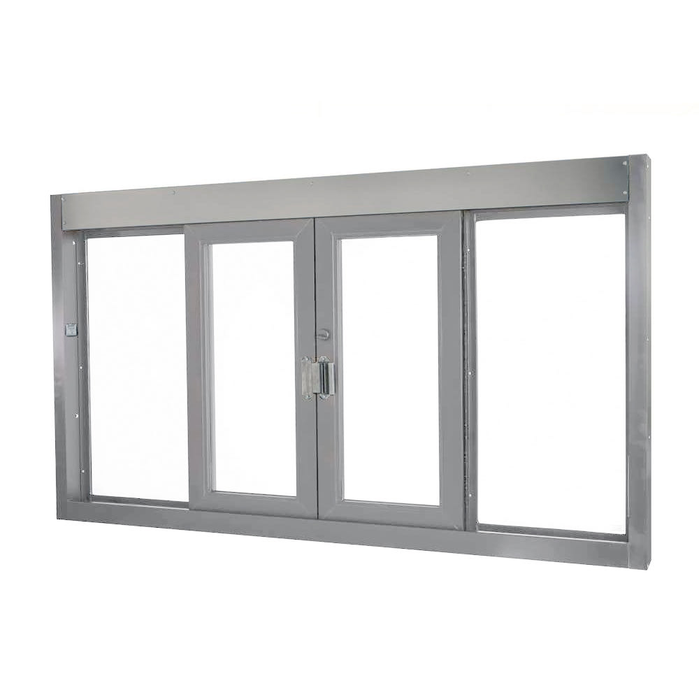 QuikServ IF-BPSC-7241 72"W x 41"H Clear Aluminum Bi-Parting Manual Drive-Thru Window