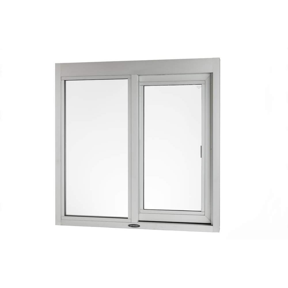 QuikServ IFSC-4040 48"W x 48"H Clear Aluminum Right-to-Left Manual Drive-Thru Window