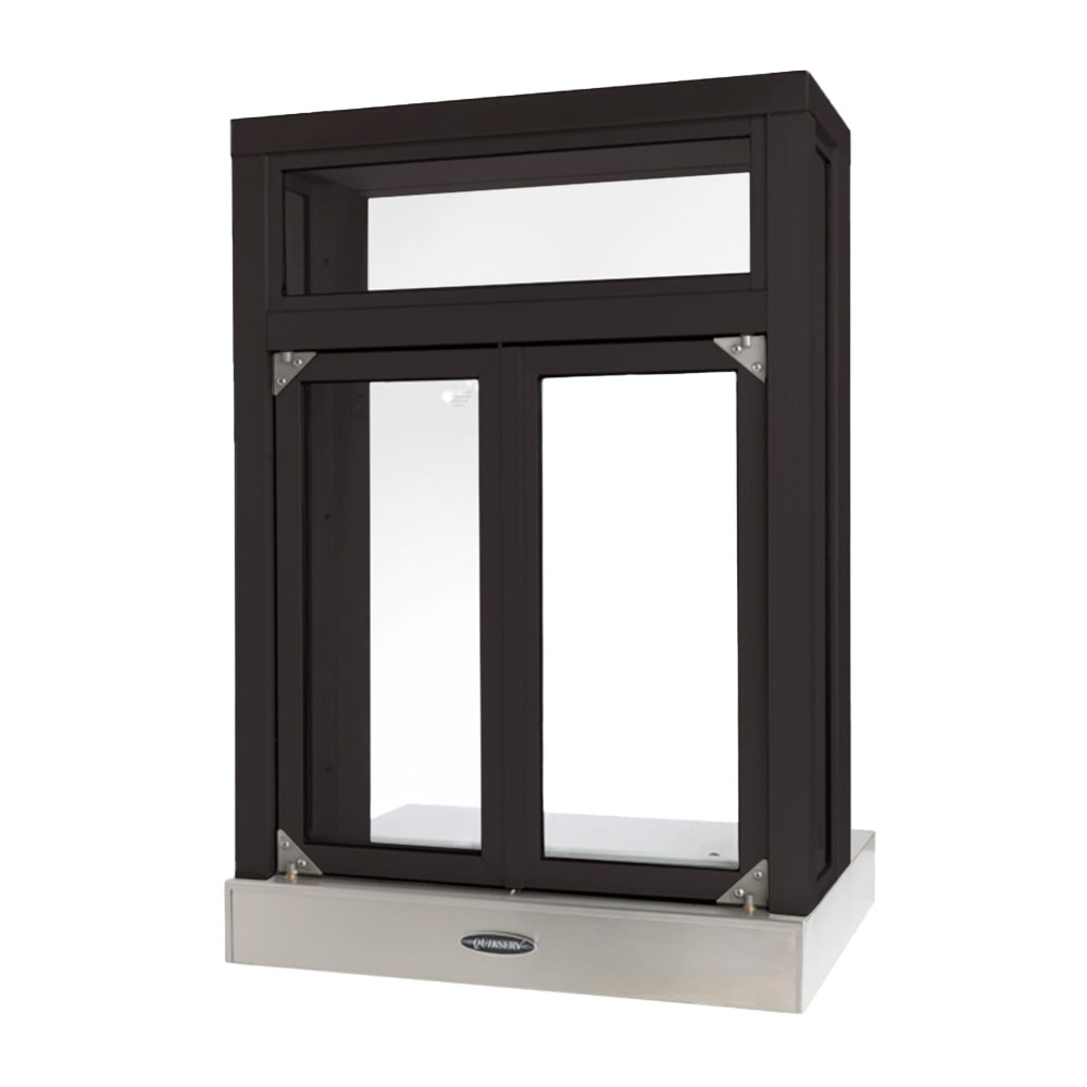 QuikServ PW2-16 27 3/4"W x 40"H Dark Bronze Bi-Folding Manual Drive-Thru Window