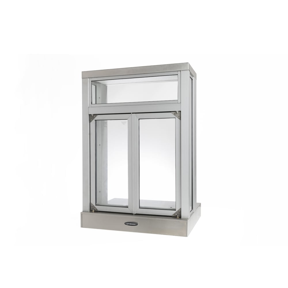QuikServ PW2-16 27 3/4"W x 40"H Clear Aluminum Bi-Folding Manual Drive-Thru Window