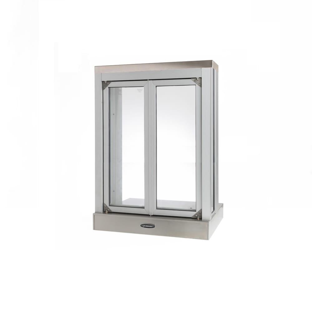 QuikServ PW5-16 27 3/4"W x 40"H Clear Aluminum Bi-Folding Semi-Automatic Drive-Thru Window