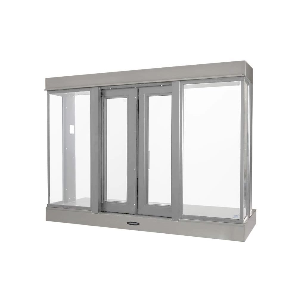 QuikServ PW-54E 53 1/2"W x 40"H Clear Aluminum Bi-Parting Electric Drive-Thru Window