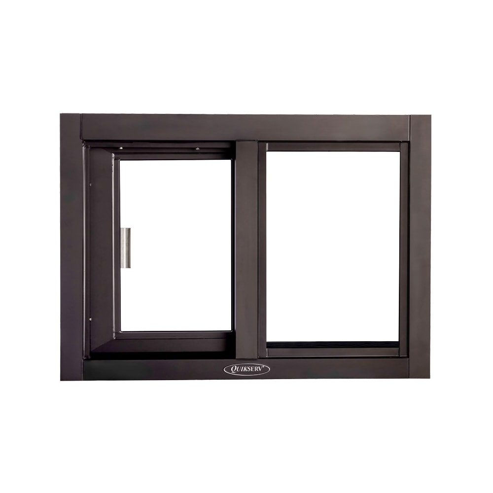 QuikServ SC-3021 30"W x 21 1/2"H Dark Bronze Left-to-Right Manual Drive-Thru Window