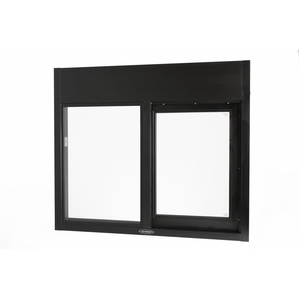 QuikServ SS-4035E 48"W x 41"H Dark Bronze Right-to-Left Electric Drive-Thru Window