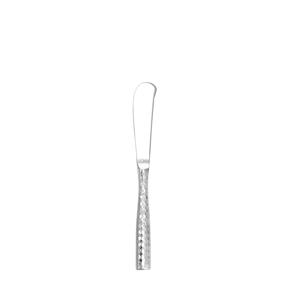 Fortessa 6 9/10" Butter Knife with 18/10 Stainless Grade, Lucca Faceted Pattern (1.5.102.FC.053)