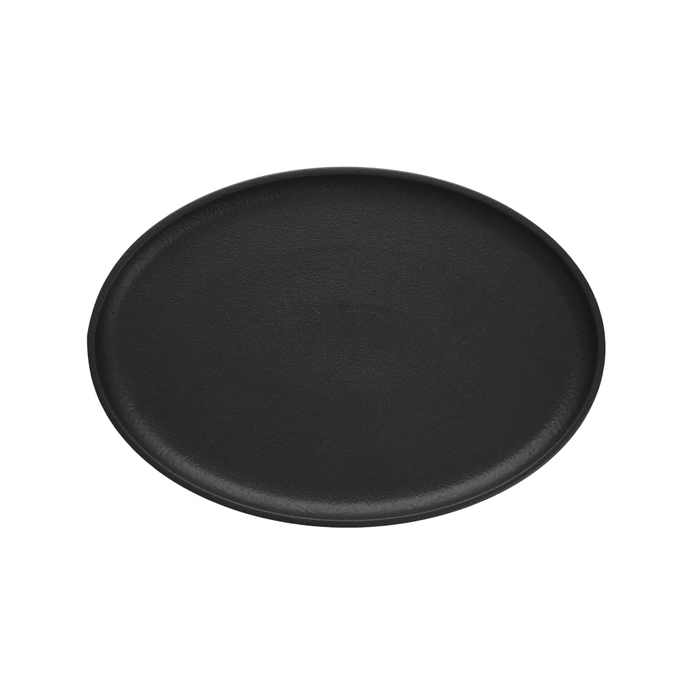 Fortessa Oval Serving Tray - 14 1/4" x 10", China, Black (3100.BLK.01)