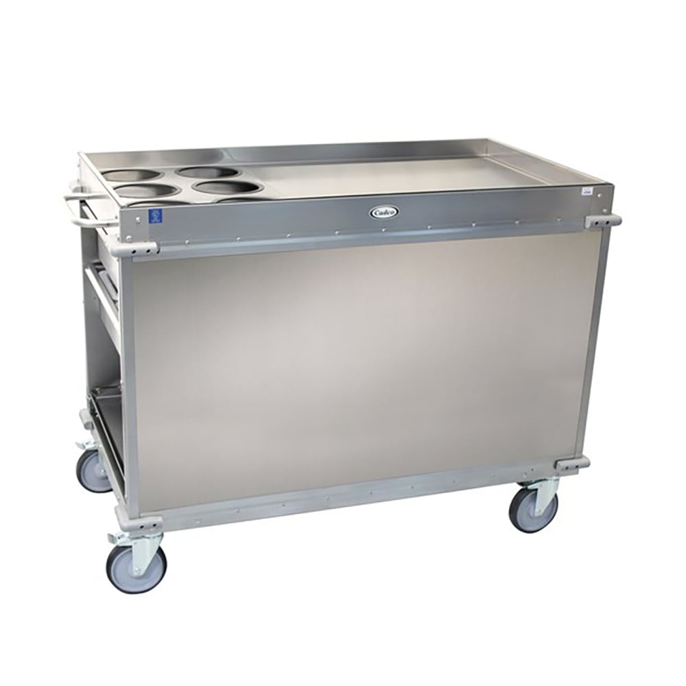 Cadco BC-3 Mobile Beverage Service Cart w/ (2) Shelves & (4) Drawers - Stainless Steel