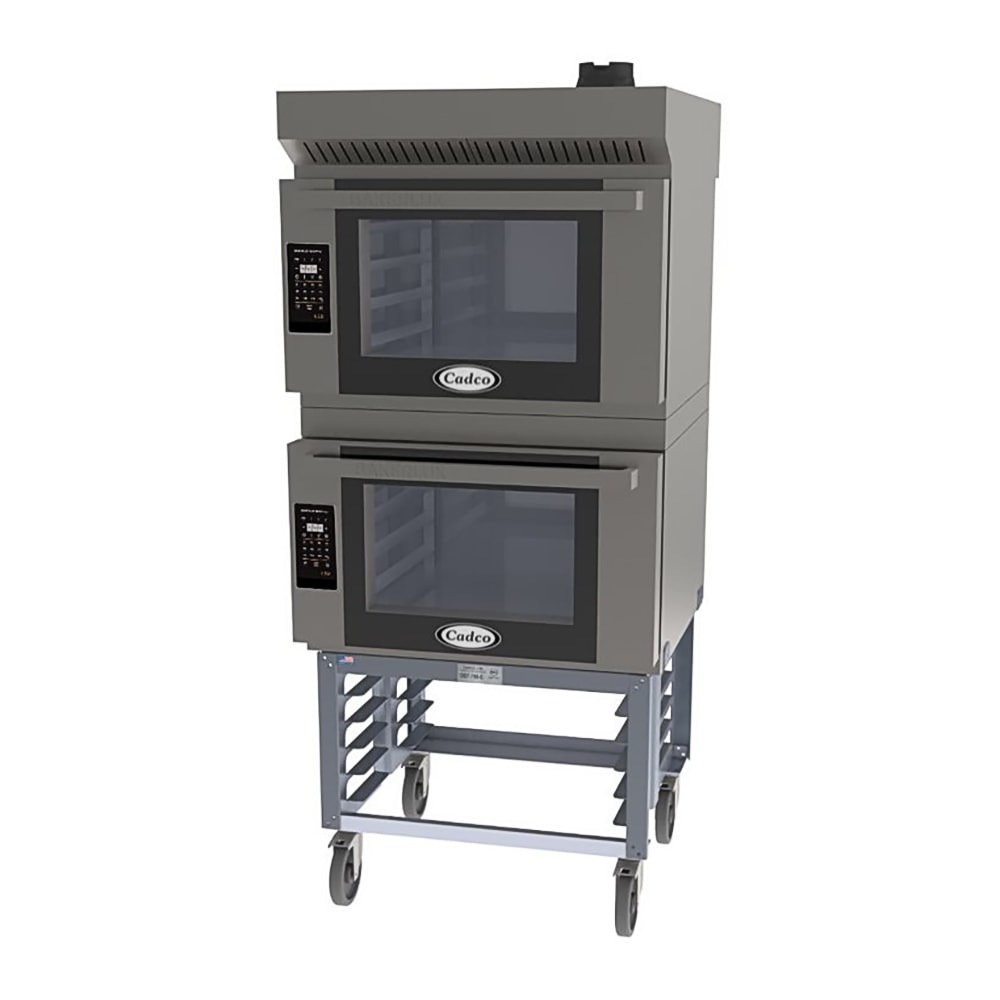 Cadco BLS-4FLD-2H Double Full Size Electric Convection Oven - 7.6kW, 208-240v/1ph