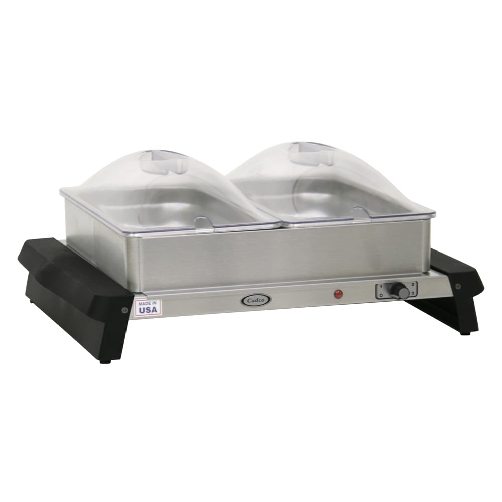 Cadco WTBS-23P 18 1/4" Countertop Buffet Warmer w/ (2) Third Size Pans - Stainless, 120v