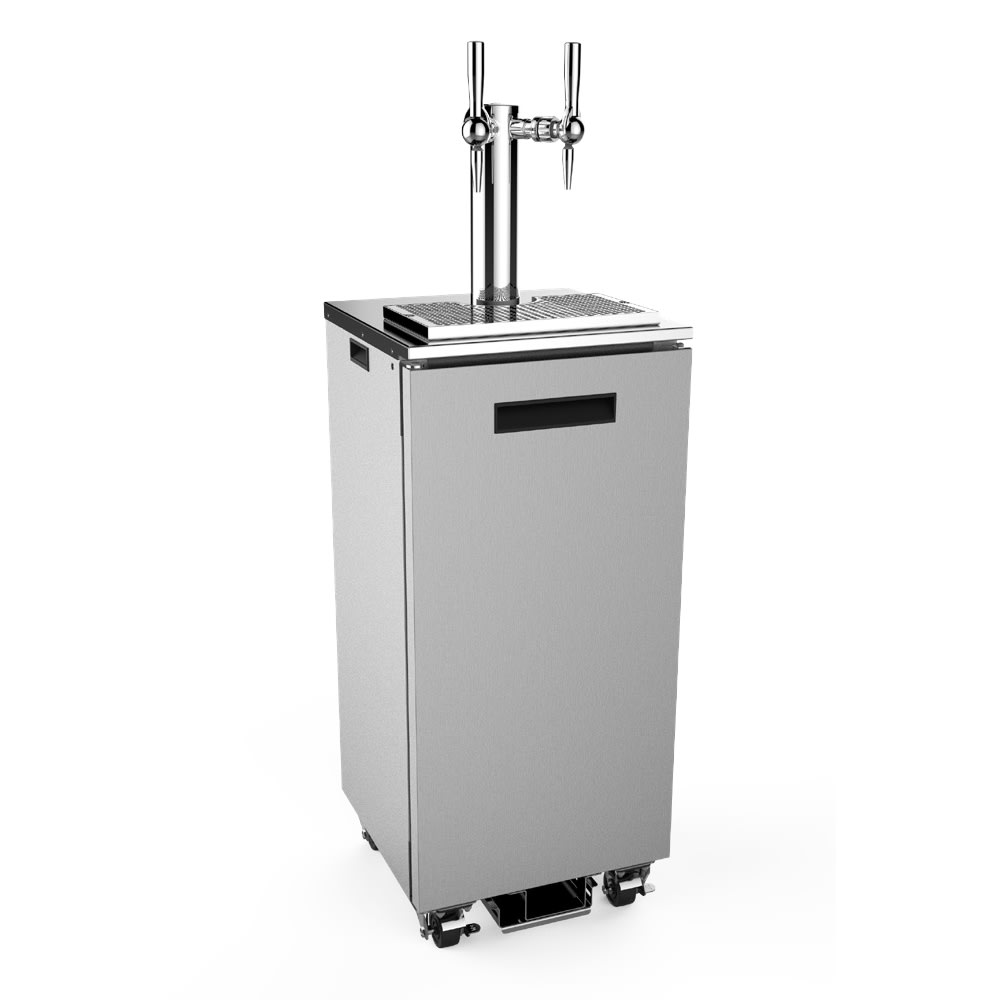 Multiplex 17" Mobile Nitrogen Dispenser w/ (1) 3 gal Keg Capacity - (1) Column & (2) Taps, Stainless (ND21TS59)