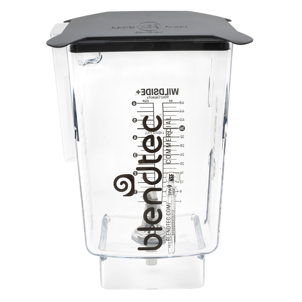 Blendtec 40-712-08 90 oz WildSide™ Jar w/ Black Gripper Lid & 3" Wingtip Blade - Tritan, Clear
