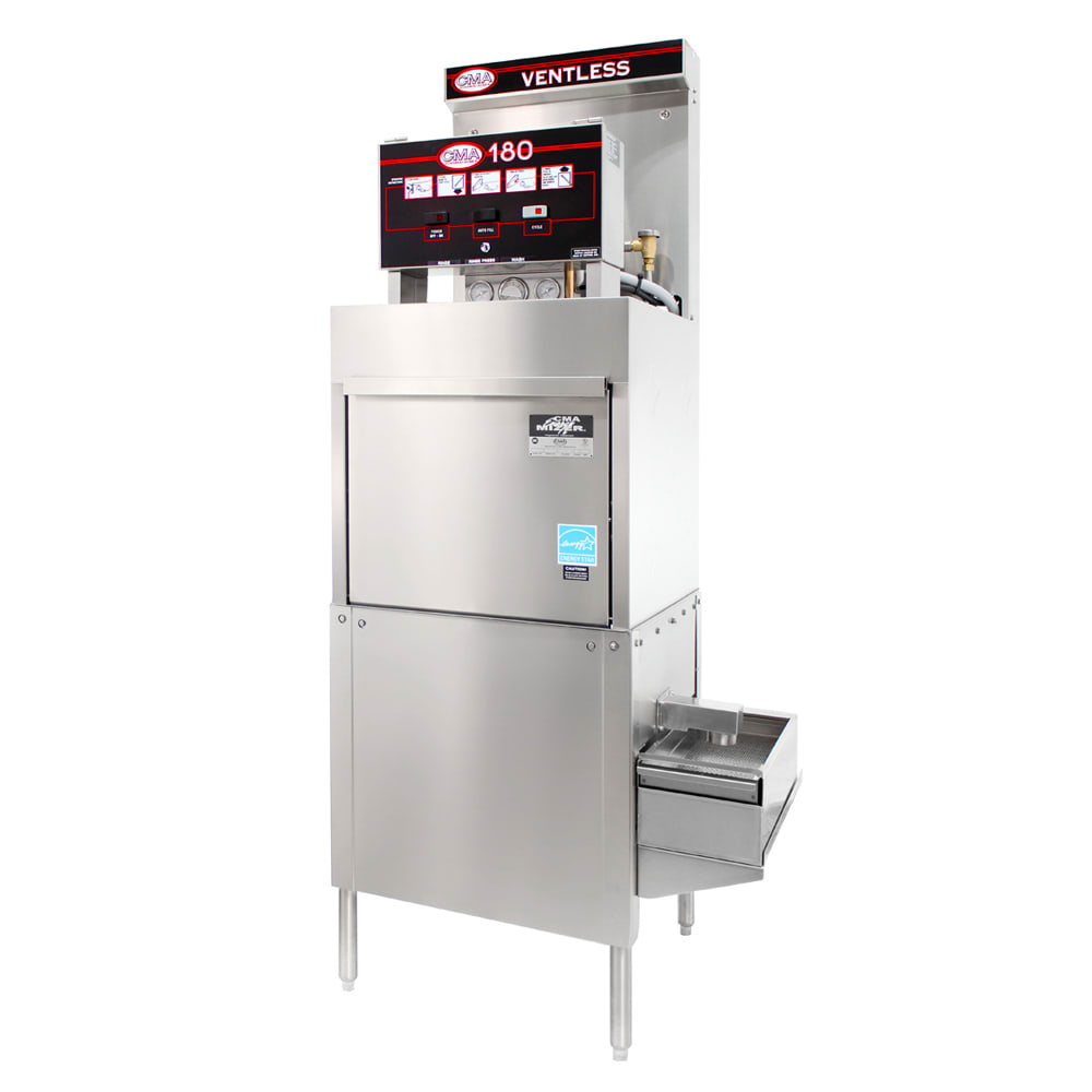 CMA Dishmachines CMA-180-VL FL Energy Mizer® High Temp Door Type Dishwasher w/ 21 Racks/hr Capacity, Built-in Booster, 208v/3ph