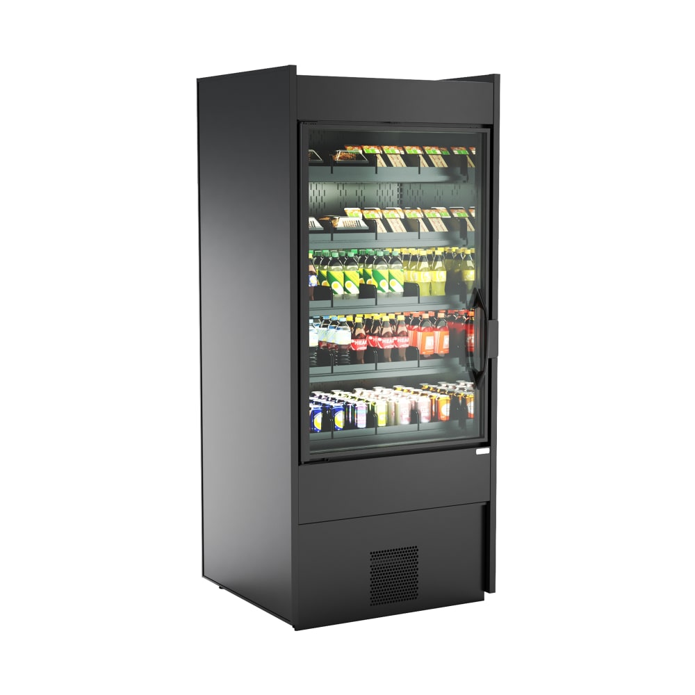 Structural Concepts BD3632SIS 36 3/8" Elevate® One Section Glass Door Merchandiser - (1) Left Hinge Door, Black, 110-120v