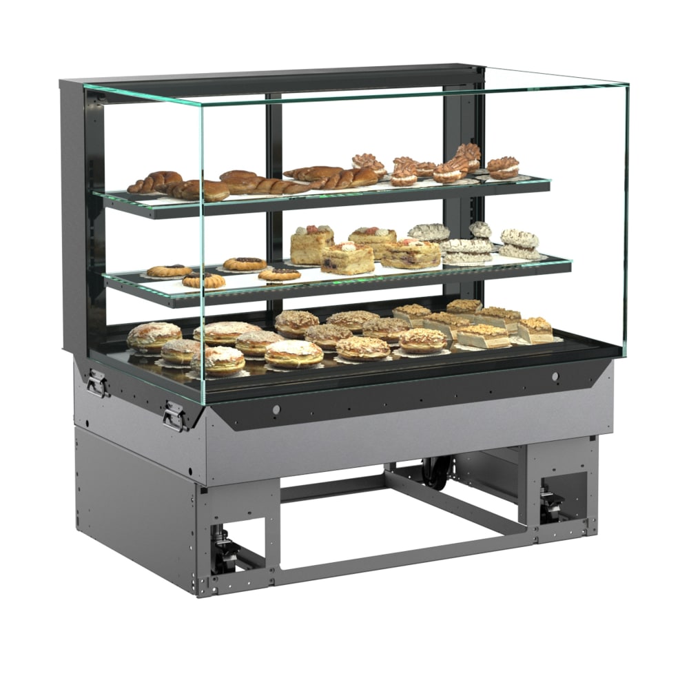Structural Concepts NE4827DSV 47 3/4" Reveal® Full Service Ambient Bakery Case w/ Straight Glass - (3) Levels, 110-120v